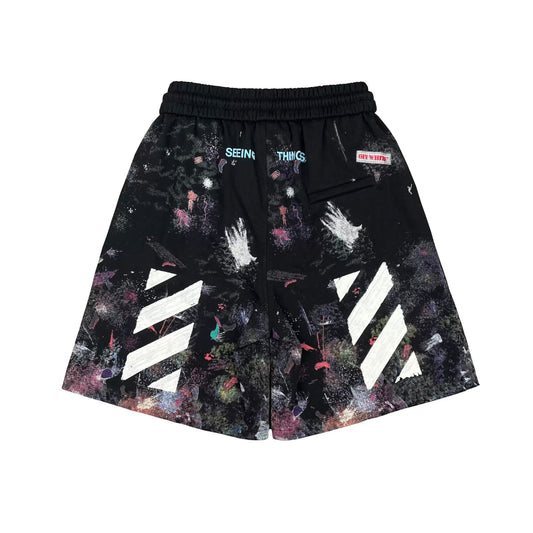 OFF-Whlte Starry sky inkjet shorts#9