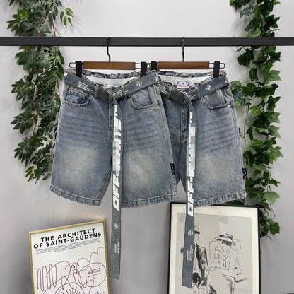 OFF-Whlte Lettering denim shorts#28