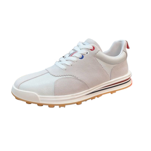 Four-bar leather sneakers
