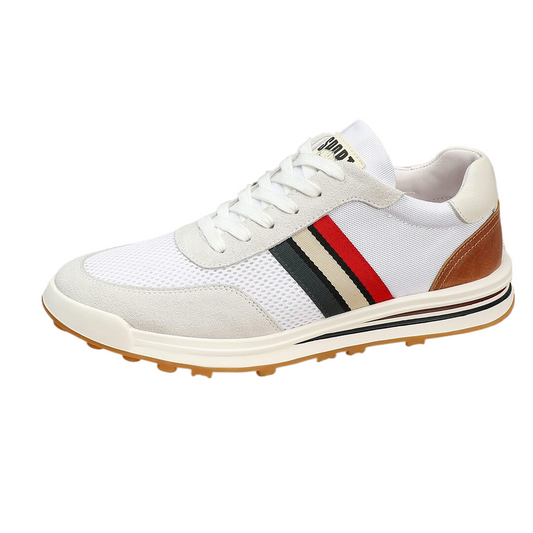 Four-bar leather sneakers
