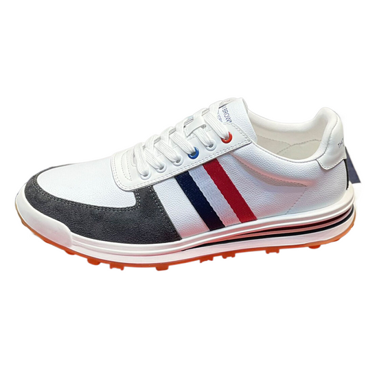 Four-bar leather sneakers
