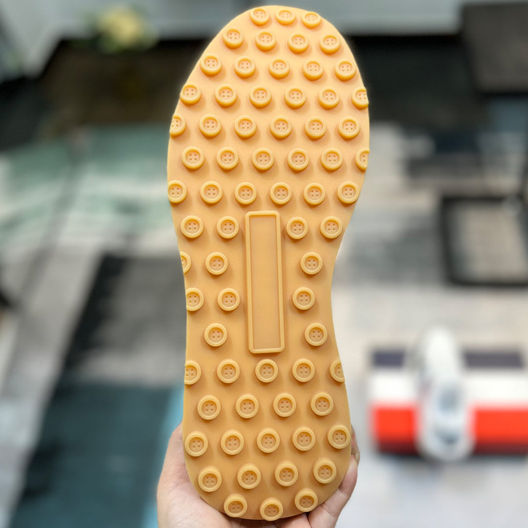 Four-bar leather sneakers