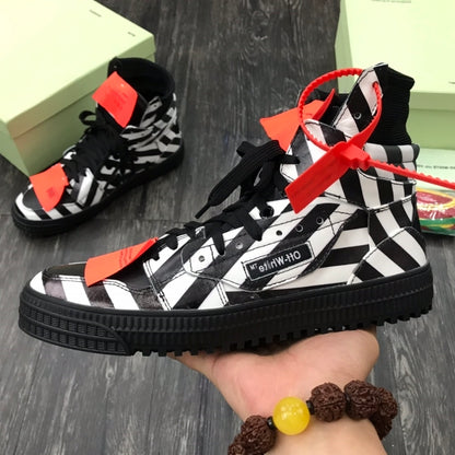 OFF-Whlte Arrow Logo Leather Sneakers #43